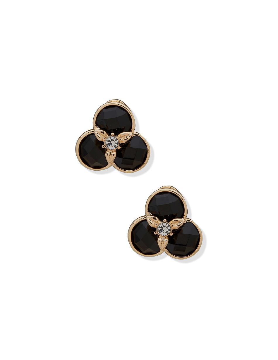 Anne Klein Flower Button Crystal Clip on Earring Guld | DKJKU47050