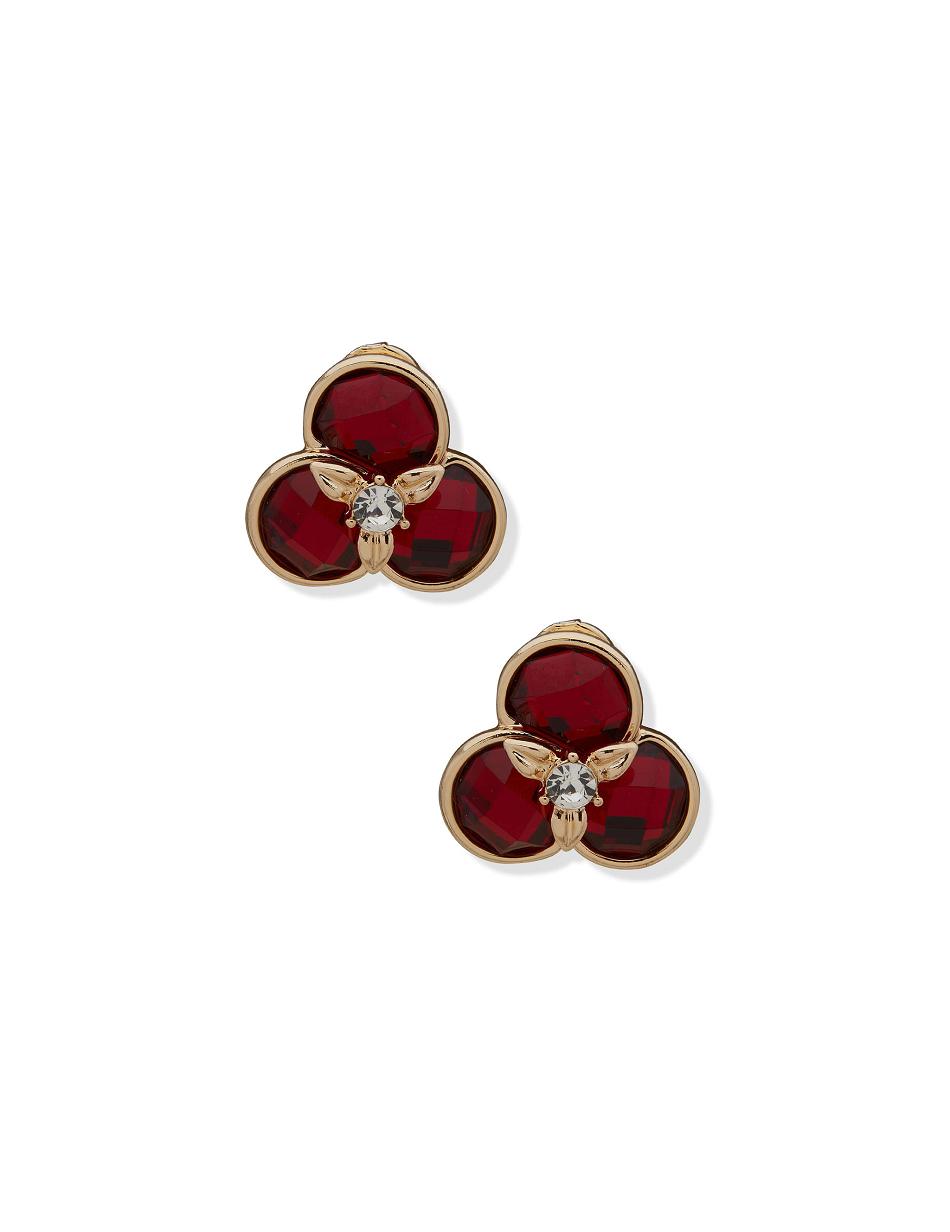 Anne Klein Flower Button Siam Clip on Earring Guld | DDKKV12164