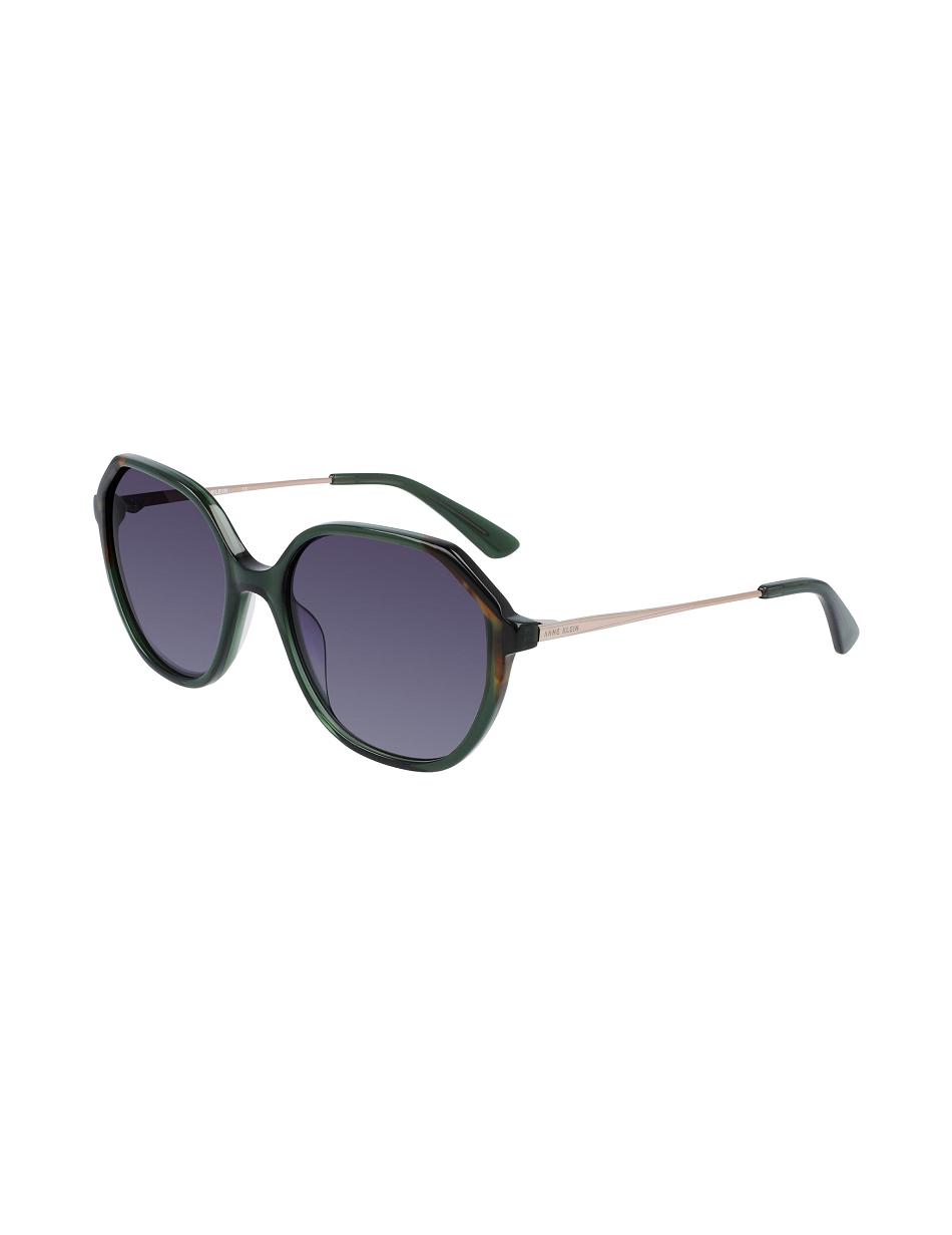 Anne Klein Geometric Sunglasses Firkant Olivengrøn | EDKVG93141