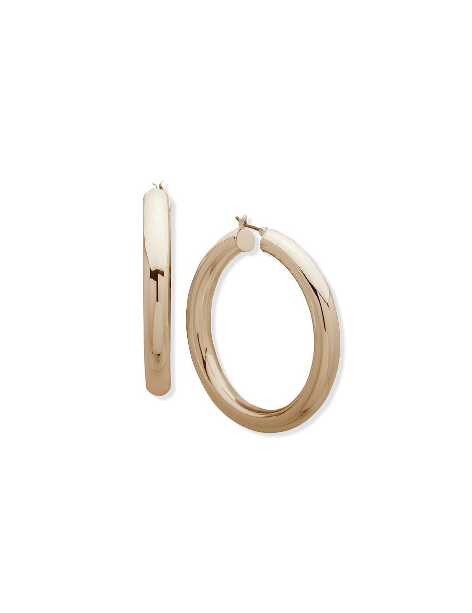 Anne Klein Gold-Tone Tubular Hoop Earring Guld | MDKFT61485