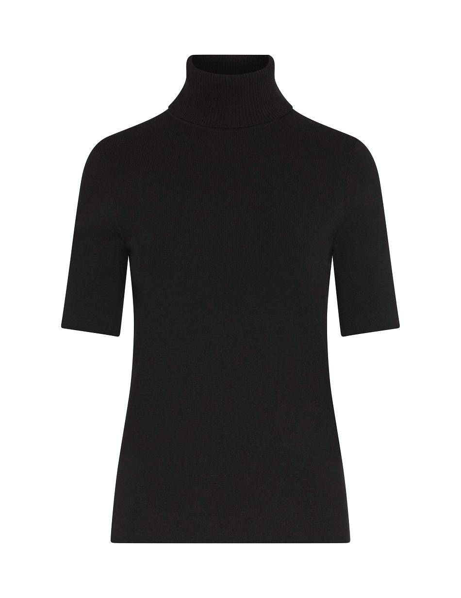 Anne Klein Half Sleeve Turtleneck Trøjer Sort | EDKHC23872