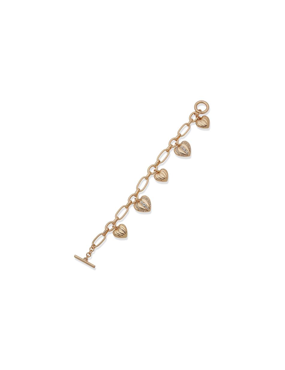 Anne Klein Heart Charms Crystal Armbånd Guld | GDKEC39021