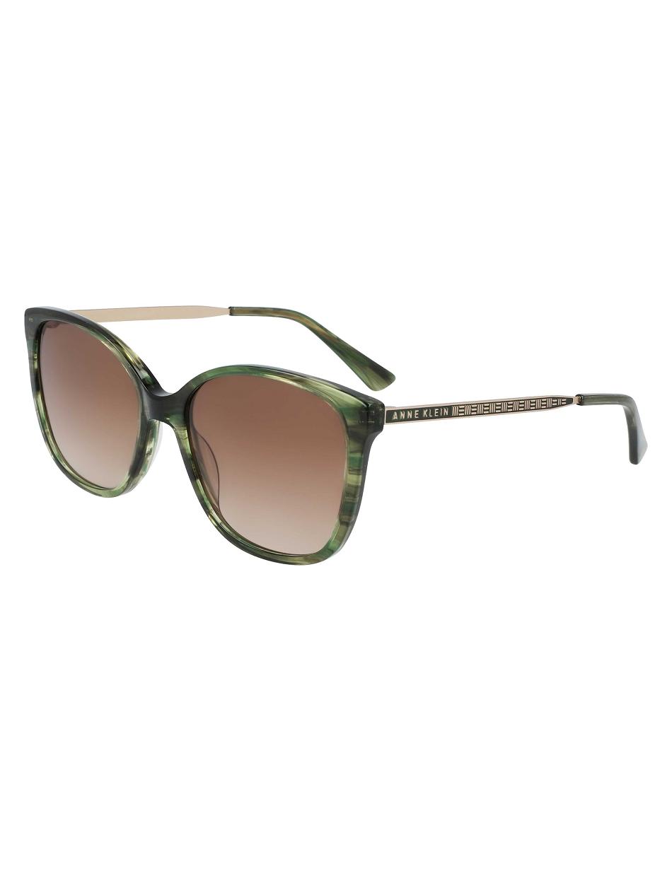 Anne Klein Horn Classic Square Sunglasses Overdimensioneret Olivengrøn | EDKHC60508