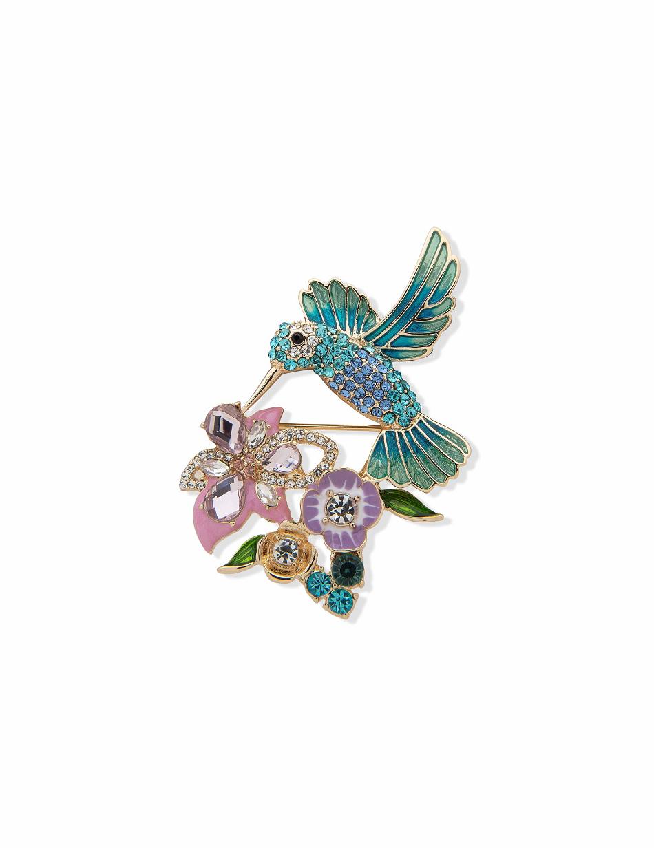 Anne Klein Hummingbird and Flower Brooch Best Bestsellere Blomster | DKQCS43025