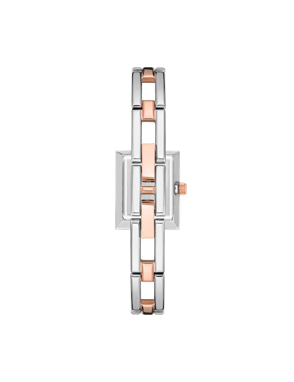 Anne Klein Iconic Case Bangle Watch Rektangulær Sølv Lyserød Guld | DKQCS80586