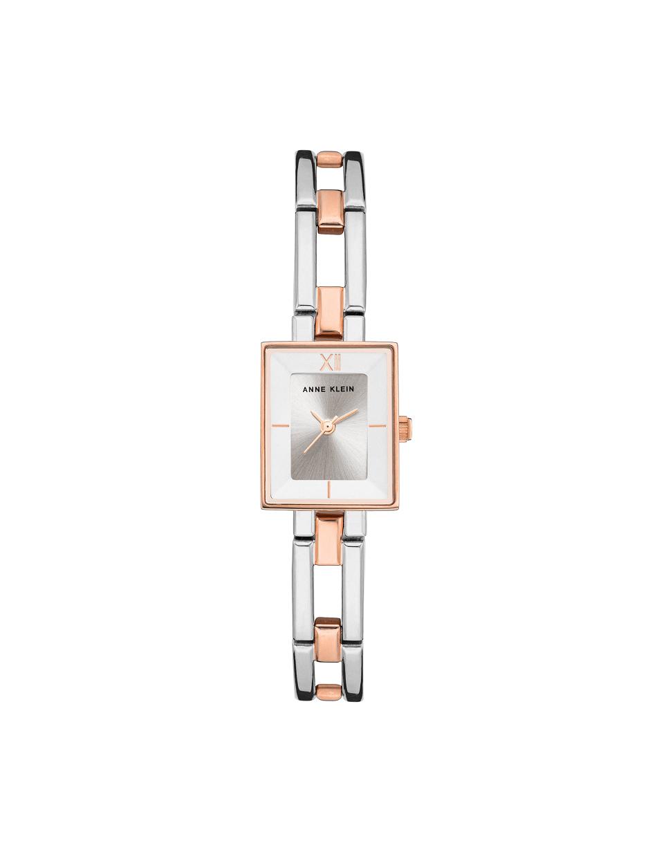 Anne Klein Iconic Case Bangle Watch Rektangulær Sølv Lyserød Guld | DKQCS80586