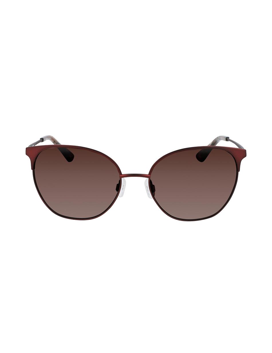 Anne Klein Metal Round Sunglasses Gennemsnitsstørrelse Bordeaux | YDKVQ35088