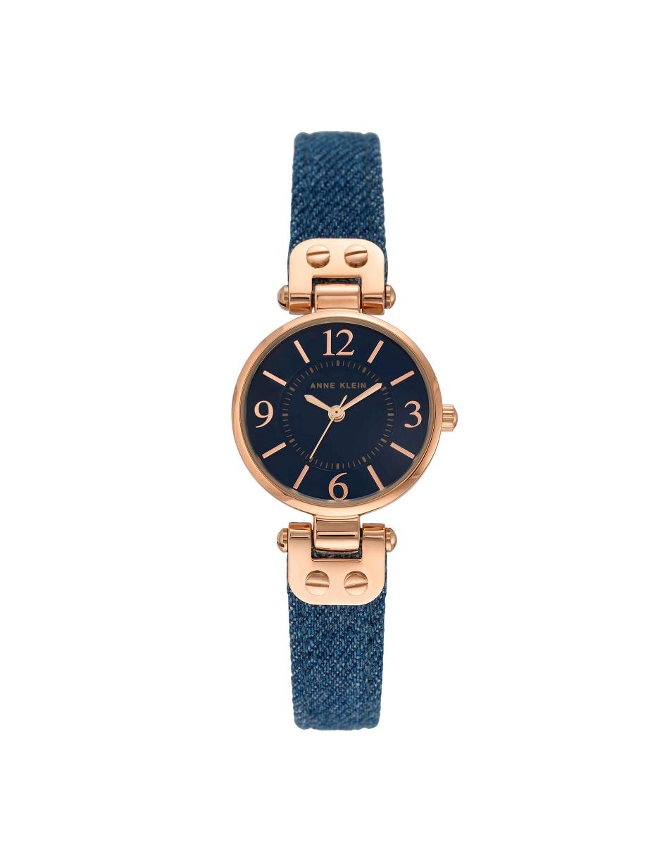 Anne Klein Modern Denim Páskové Watch Læder Blå | PDKER14866