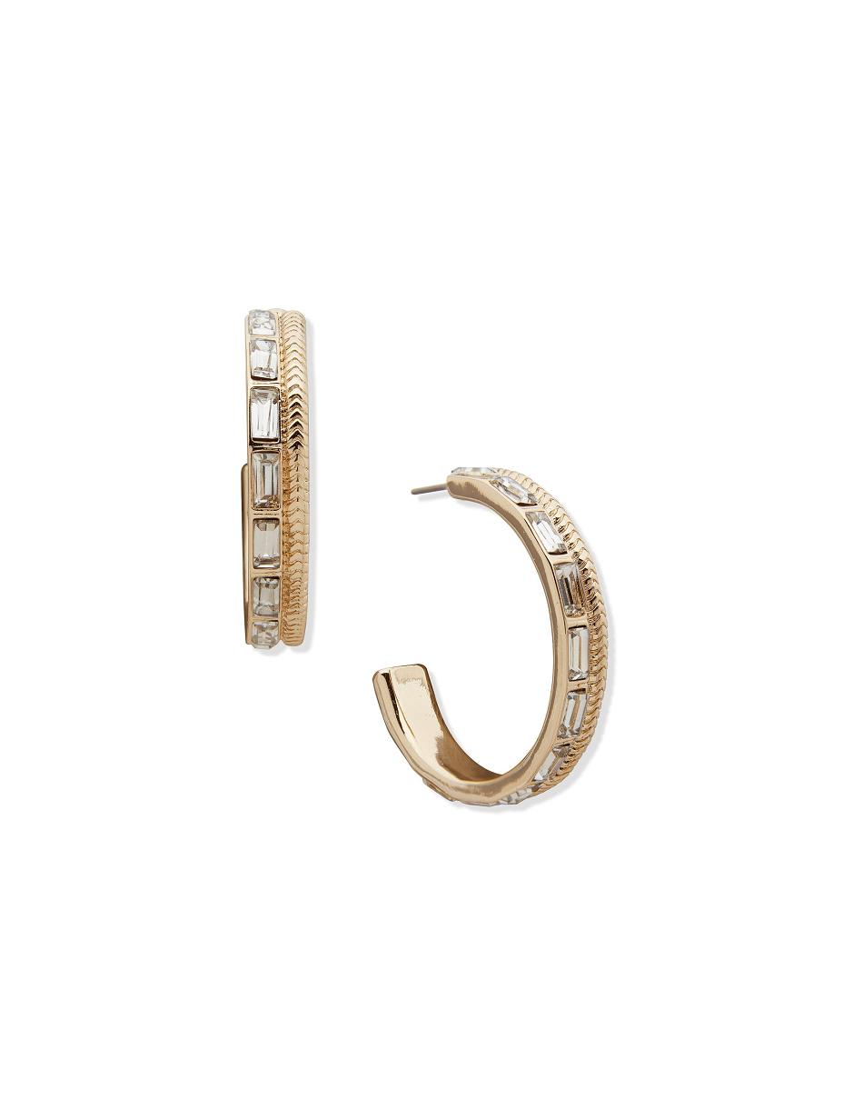 Anne Klein Omega Chain Baguette Hoop Gennemborede øreringe Guld | SDKNY45132