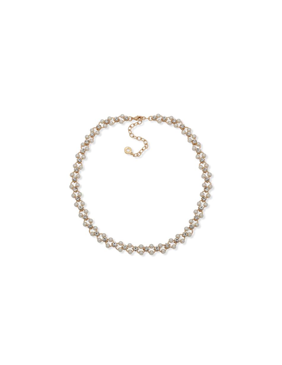 Anne Klein Open Faux Pearl Station Collar Halskæder Guld | YDKGT62499