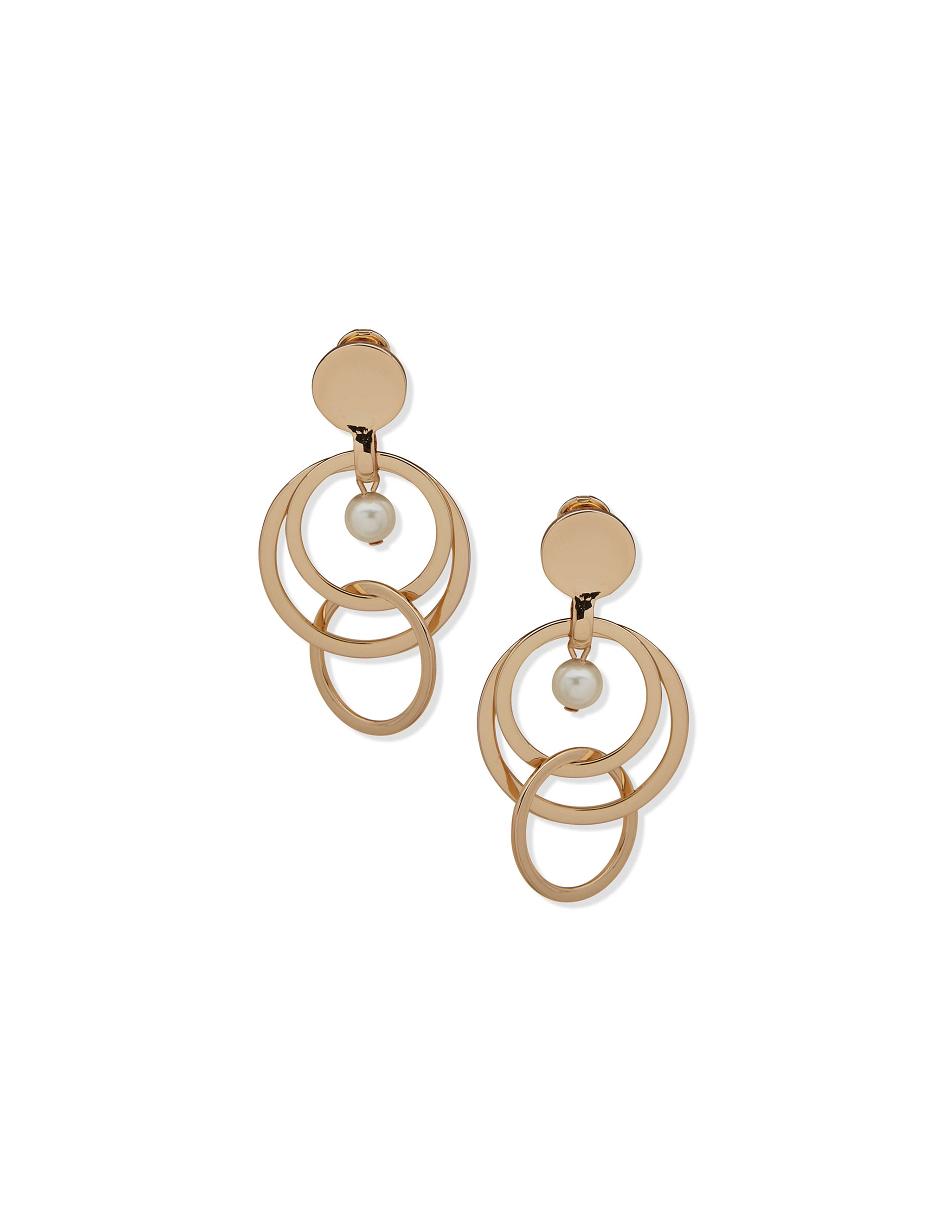 Anne Klein Orbital Drop Clip With Pearl Earring Guld | LDKSX46979