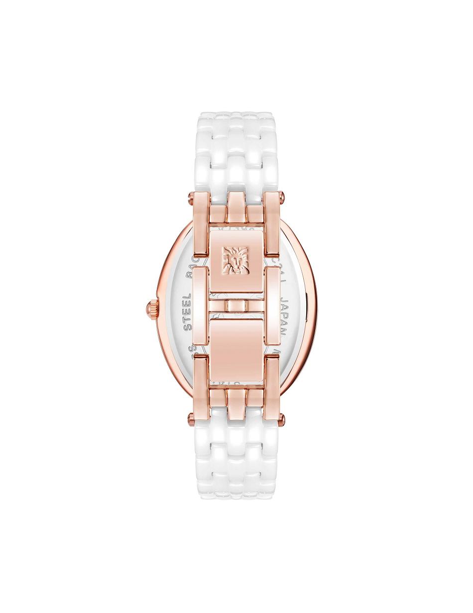 Anne Klein Oval Bracelet Watch Keramik Hvide Lyserød Guld | DKJKU33339