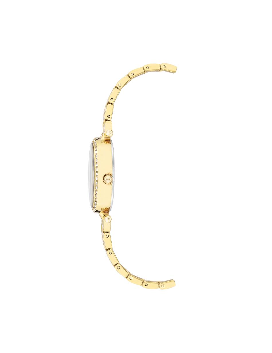 Anne Klein Oval Watch and Bracelet with Premium Crystals Sæt Guld | DKICD45923