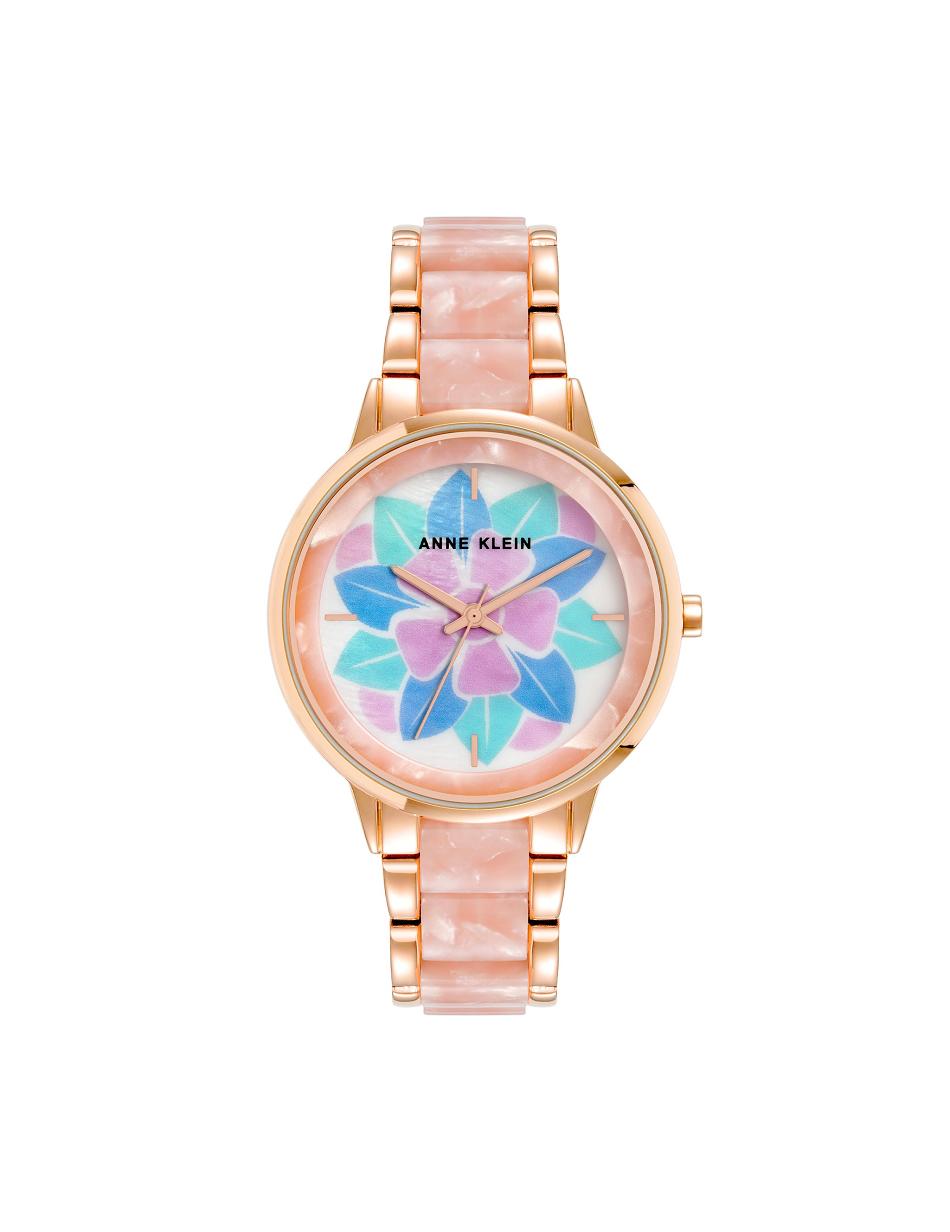 Anne Klein Patterned Mother of Pearl Dial Watch Metaller Lyserød | PDKQX73621