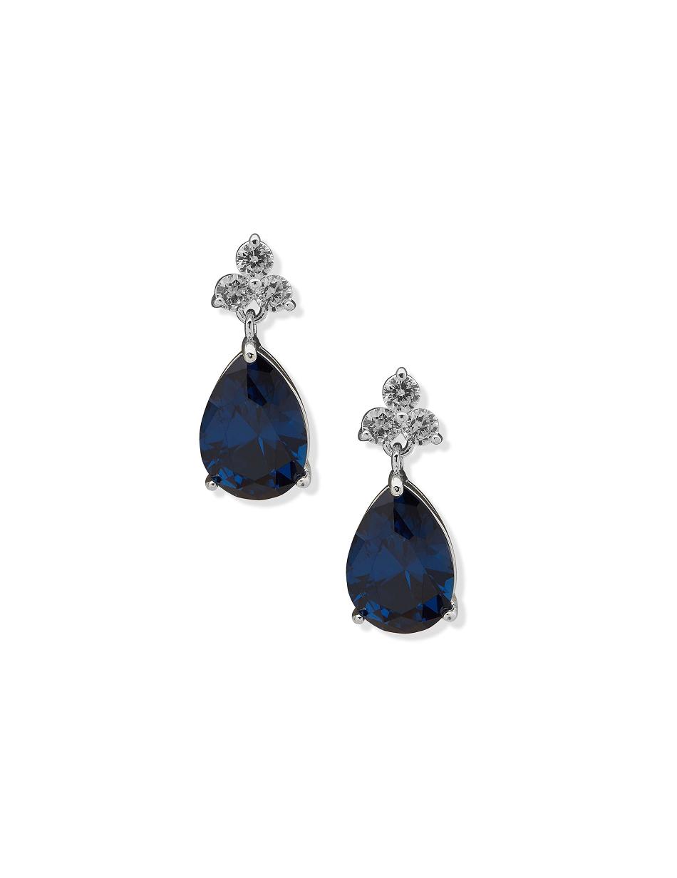 Anne Klein Pear Stone Drop Post Sapphire Pierced Earring Blå Sølv | LDKSX26896