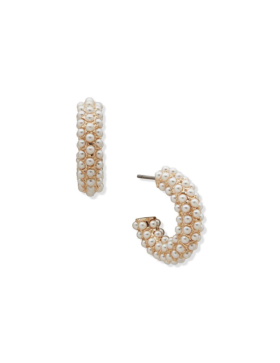 Anne Klein Pearl C Hoop Pierced Earring Guld | DKJZR71656