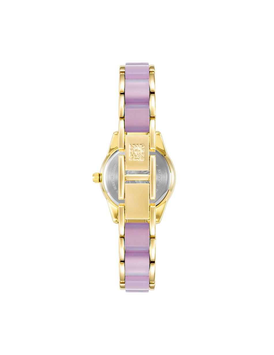 Anne Klein Pearlescent Resin Link Bracelet Watch Metaller Guld Lavendel | DKNZX27876