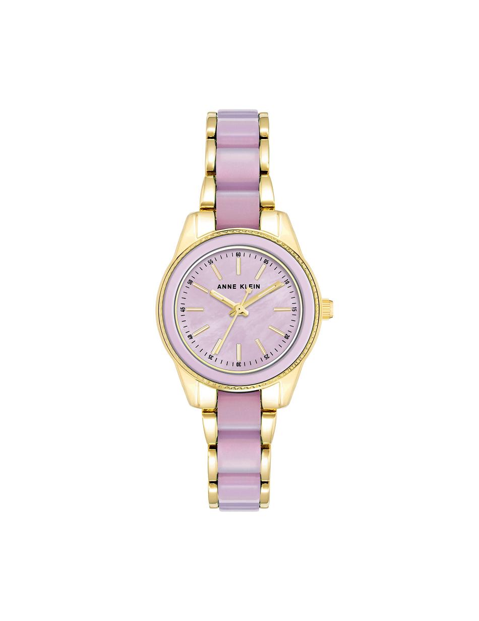 Anne Klein Pearlescent Resin Link Bracelet Watch Metaller Guld Lavendel | DKNZX27876