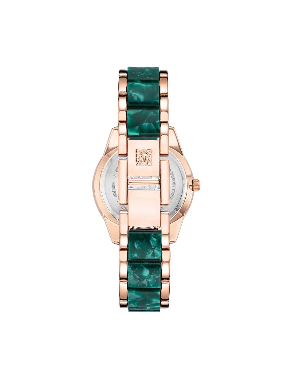 Anne Klein Pearlescent Resin Link Watch Metaller Lyserød Guld Grøn | ZDKMJ71362