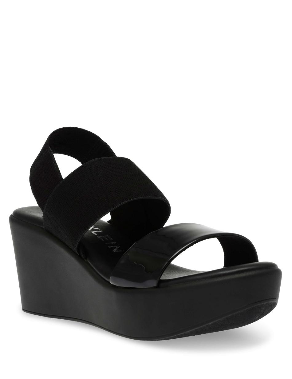 Anne Klein Praga Platform Sandals Kilehæl Sko Sort | GDKEC52806