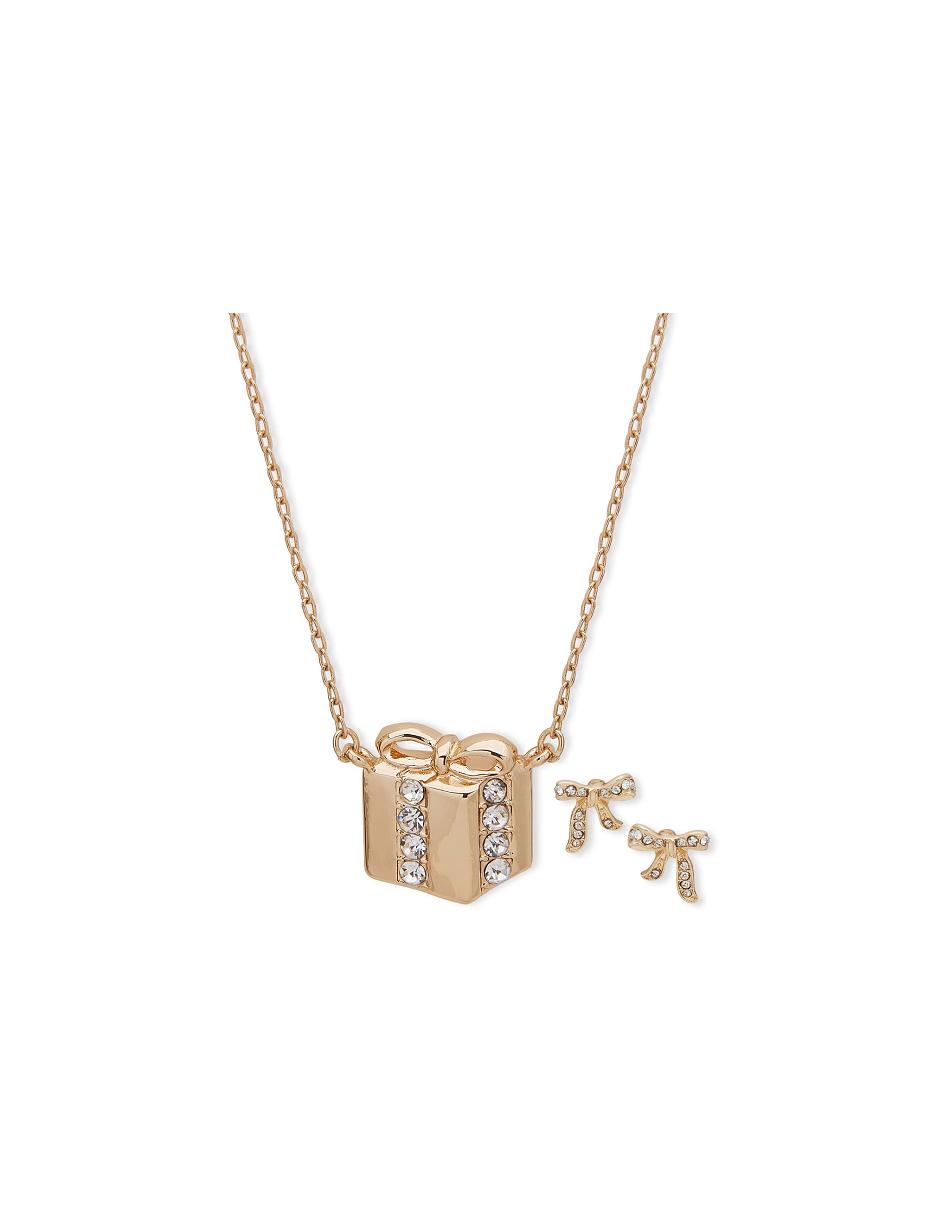 Anne Klein Present Pendant Necklace and Earring Pouch Smykkesæt Guld | DDKKV17504