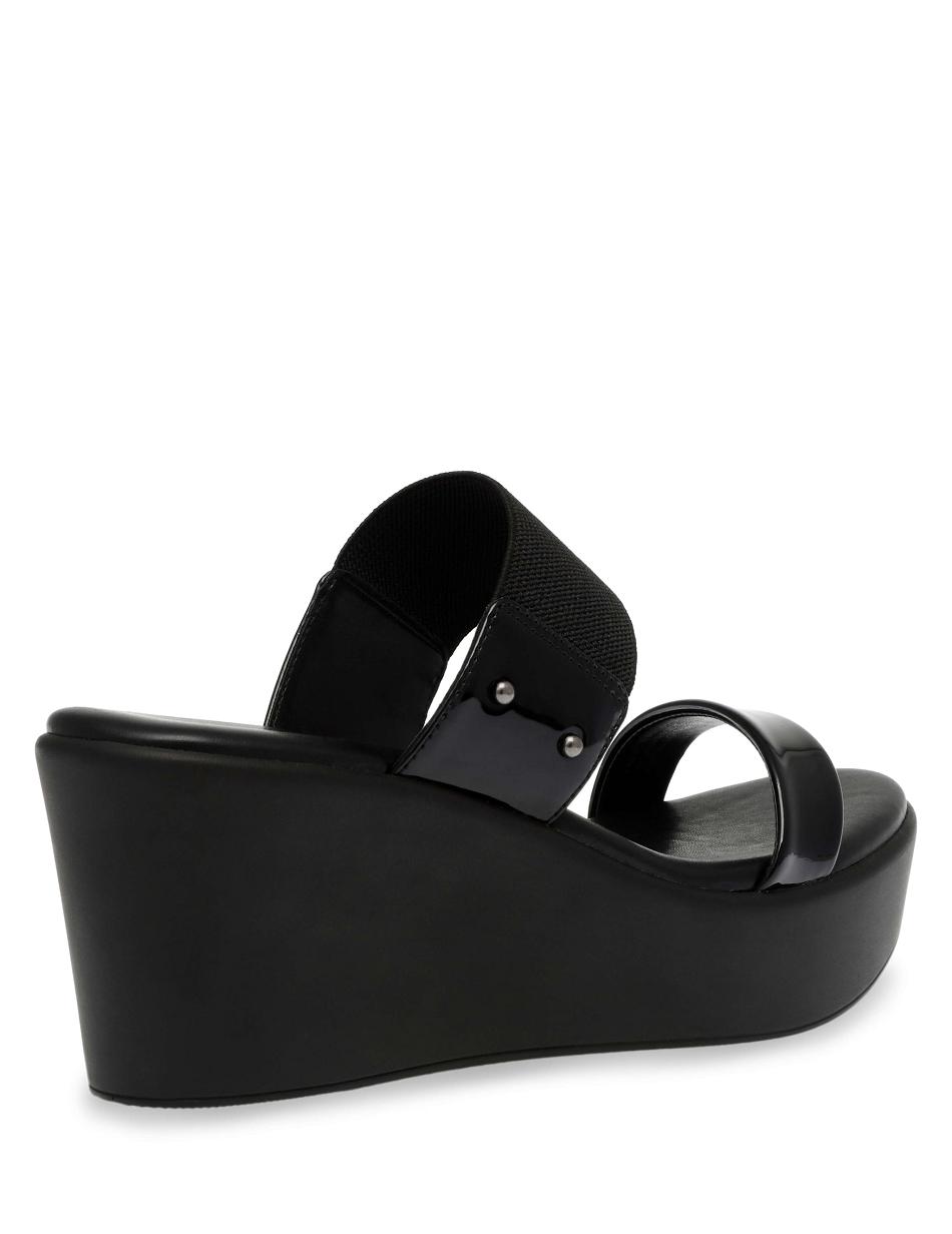 Anne Klein Pylos Platform Sandal Kilehæl Sko Sort | DKQCS27564