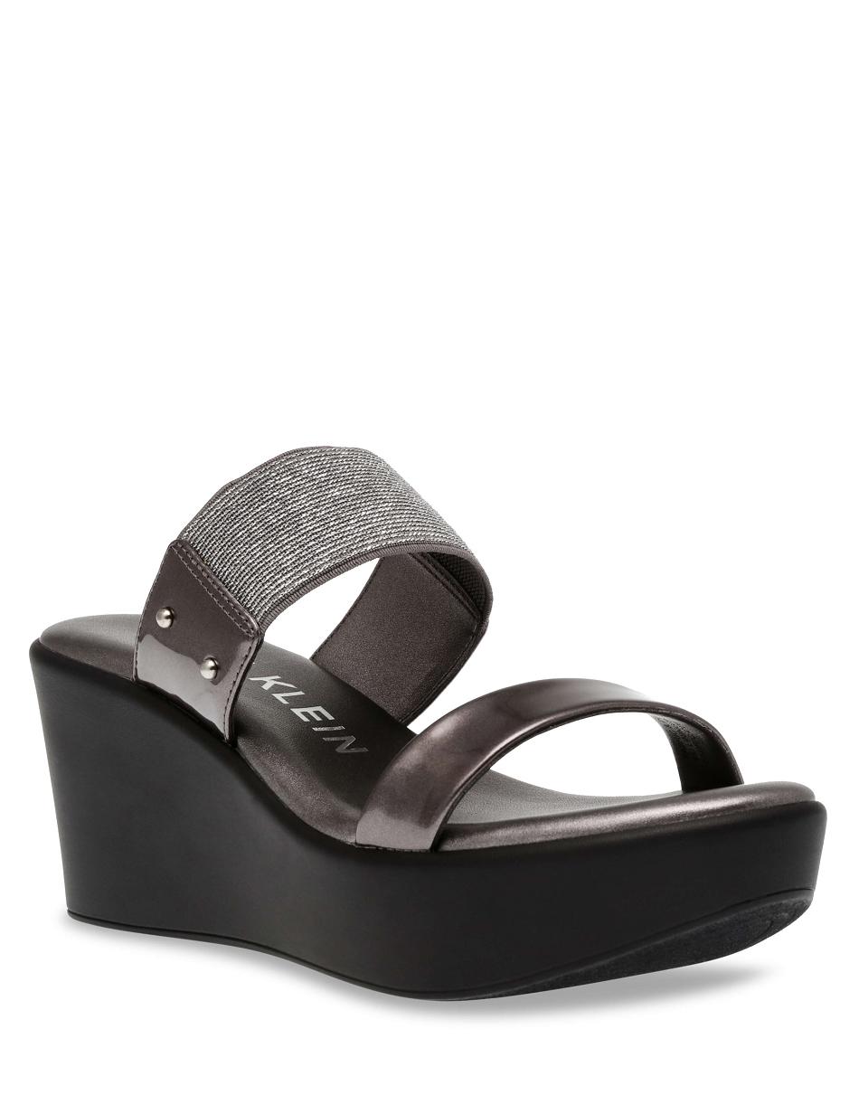 Anne Klein Pylos Platform Sandal Kilehæl Sko Blå Grå | ZDKNQ86278