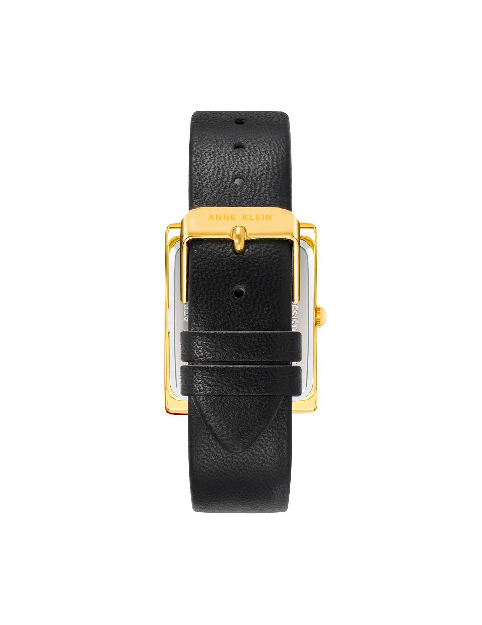 Anne Klein Rectangular Case Band Watch Læder Guld Sort | XDKBH16266