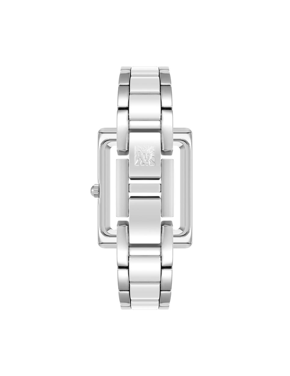 Anne Klein Rectangular Case Bracelet Watch Keramik Sølv Hvide | DKJZR93870