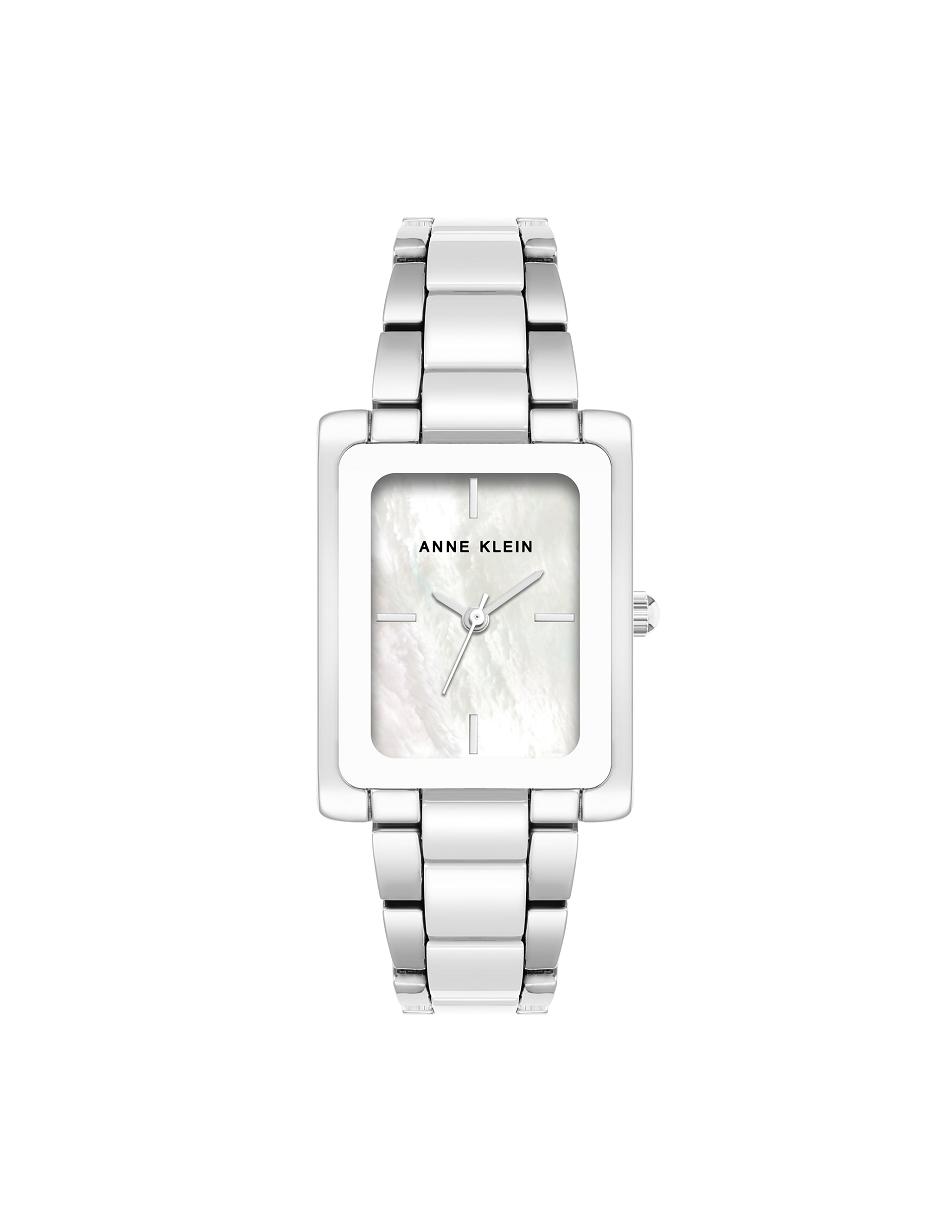 Anne Klein Rectangular Case Bracelet Watch Keramik Sølv Hvide | DKJZR93870