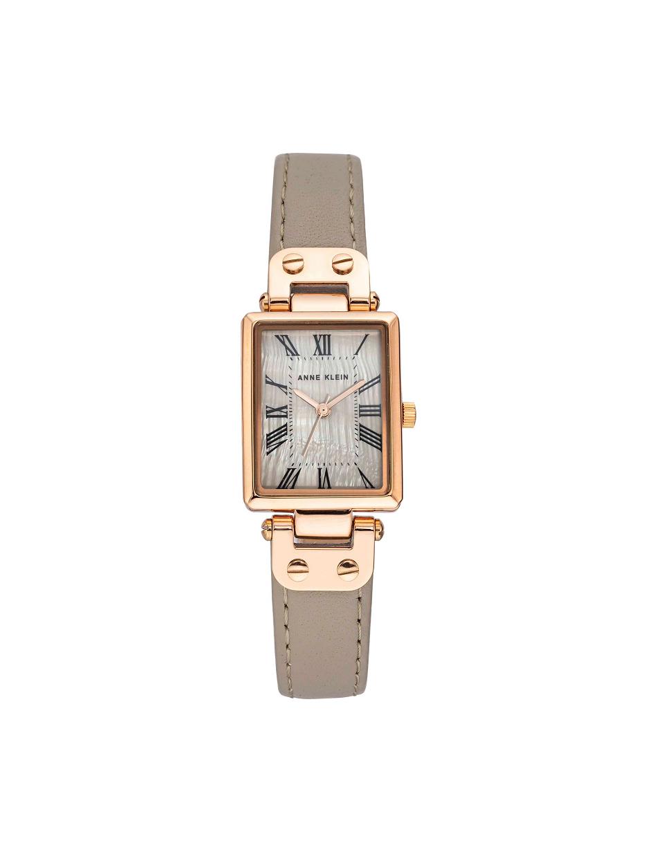 Anne Klein Rectangular Case Páskové Watch Læder Lyserød Guld Grå Brune | SDKNY86440