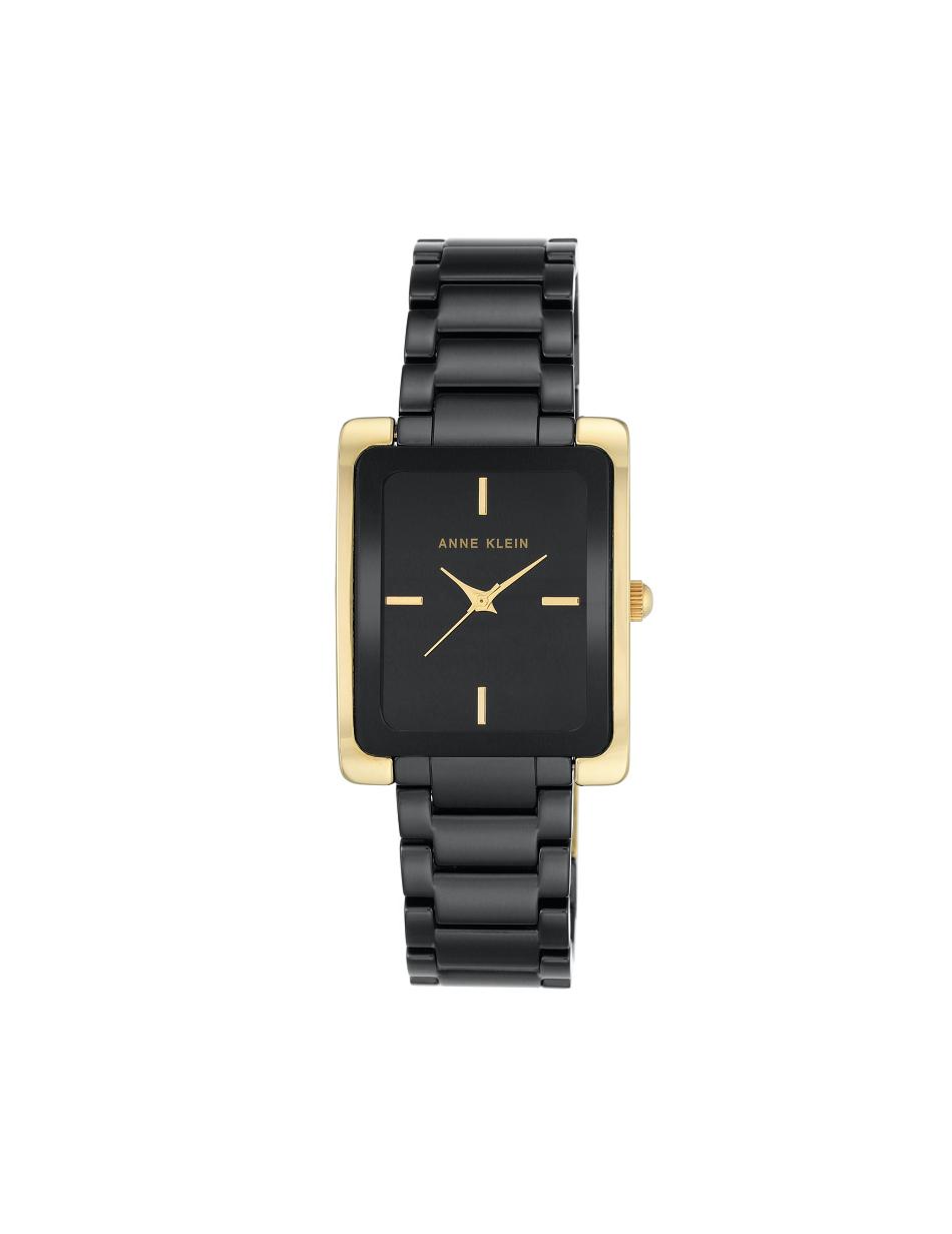 Anne Klein Rectangular Keramisk Bracelet Watch Best Bestsellere Sort Guld | MDKFT43492