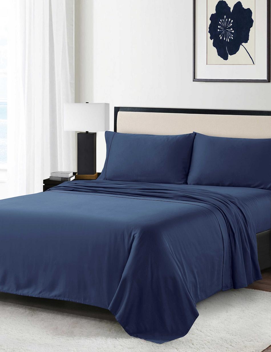 Anne Klein Reverie Anti-Microbial Sheet Set Sengetøj Mørkeblå | DKDYB14593