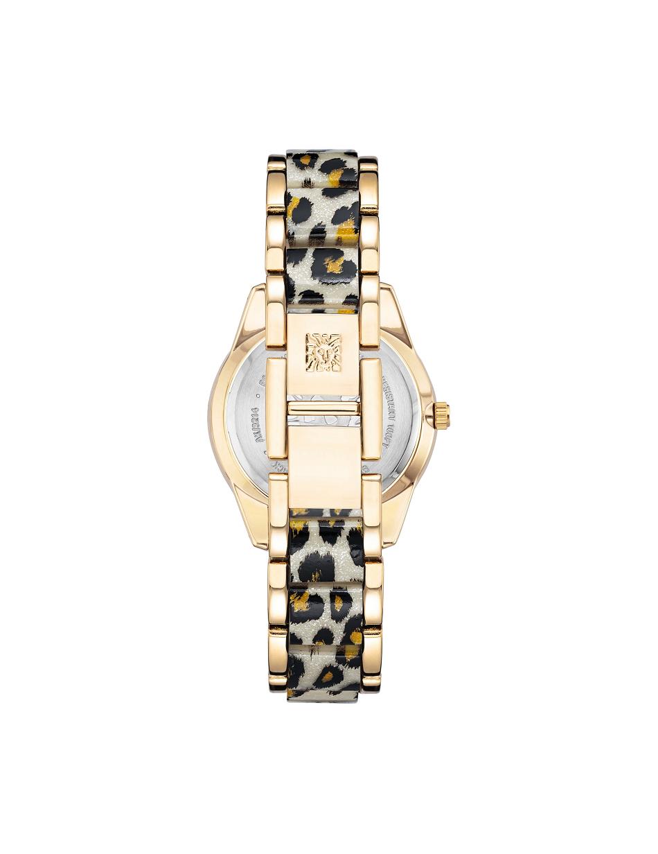 Anne Klein Shimmer Leopard Print Resin Link Watch Metaller Guld Leopard | EDKVG26666