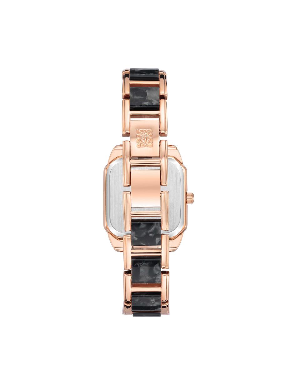 Anne Klein Square Case Resin Link Bracelet Watch Metaller Lyserød Guld Grå | FDKHY62365