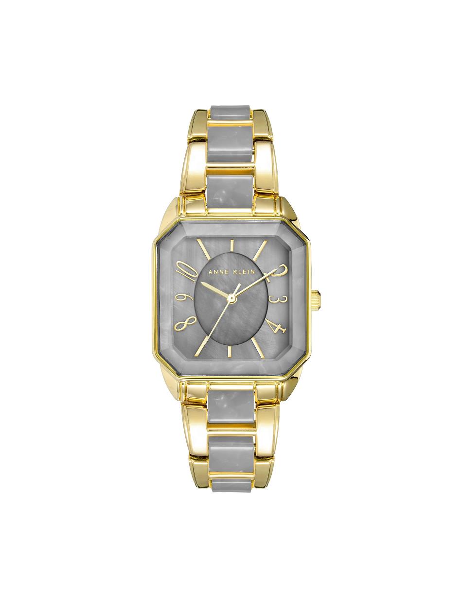 Anne Klein Square Case Resin Link Bracelet Watch Metaller Grå Guld | TDKWZ14198