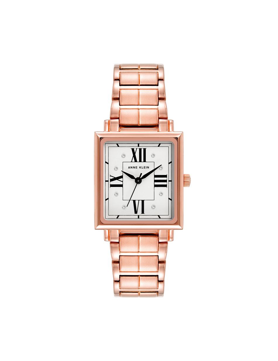 Anne Klein Square Crystal Accented Dial Watch Metaller Lyserød Guld | YDKVQ89999