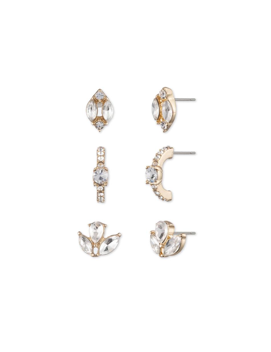 Anne Klein Stud Hoop and Flower Pierced Earring Trio in Gift Box Smykkesæt Guld | DDKKV92921