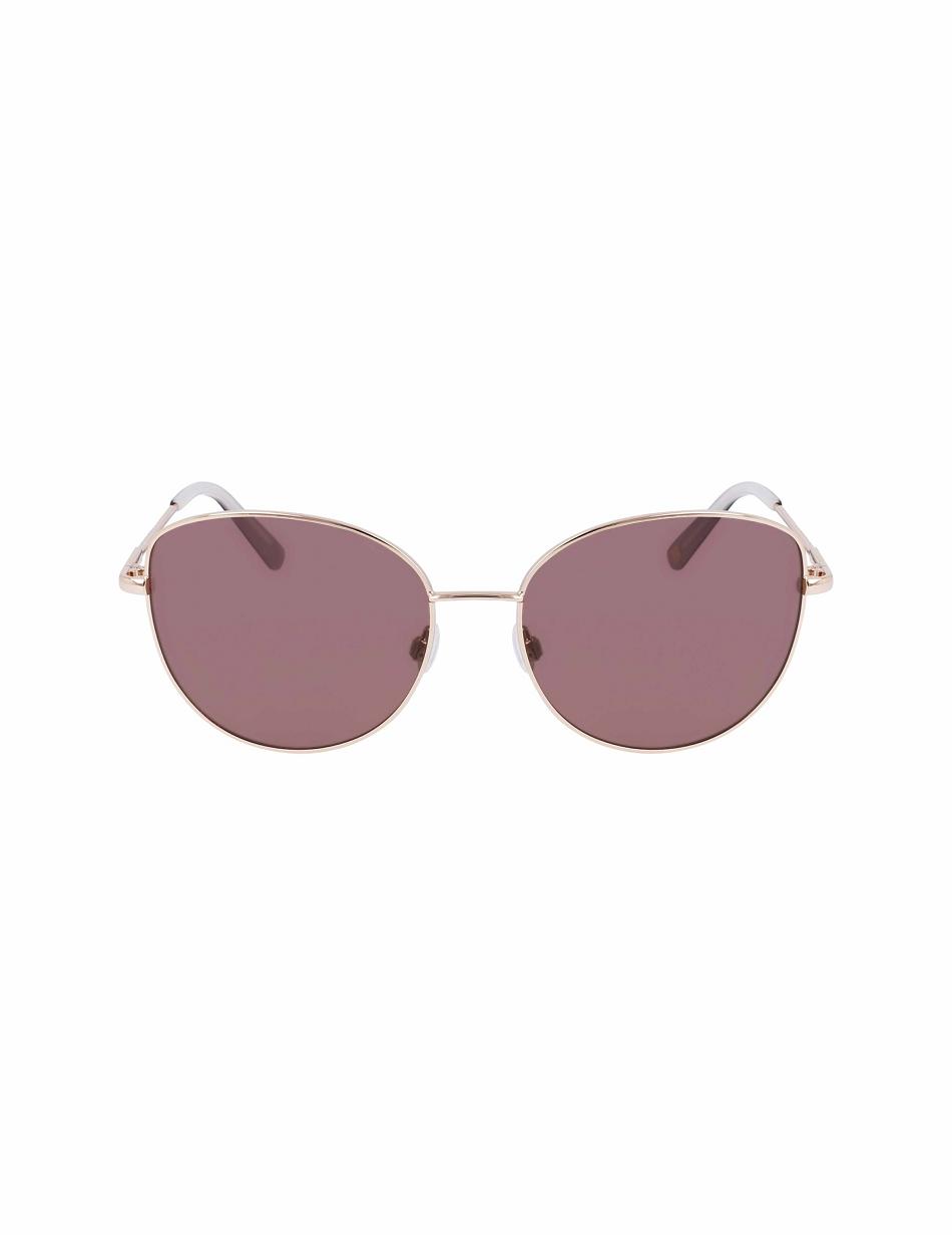 Anne Klein Trendy Round Sunglasses Gennemsnitsstørrelse Guld | ADKWC86951