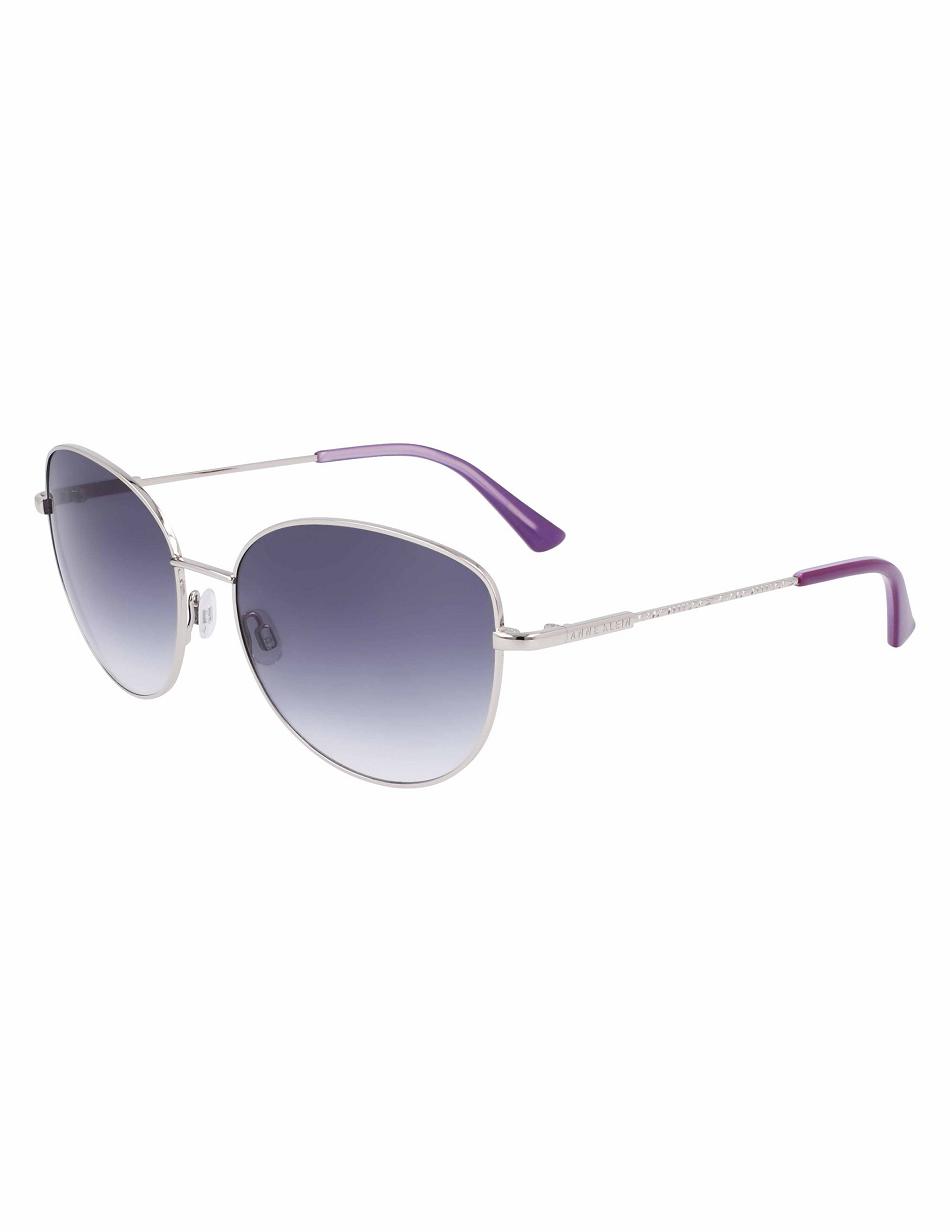 Anne Klein Trendy Sunglasses Rund Sølv | TDKWZ27603