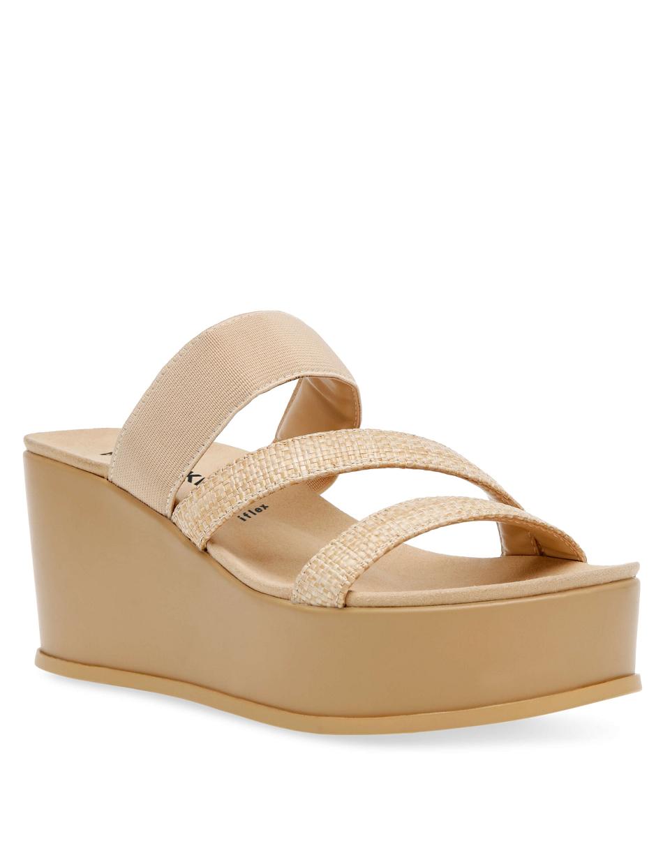 Anne Klein Velma Flatform Sandal Kilehæl Sko Beige | BDKSD32919