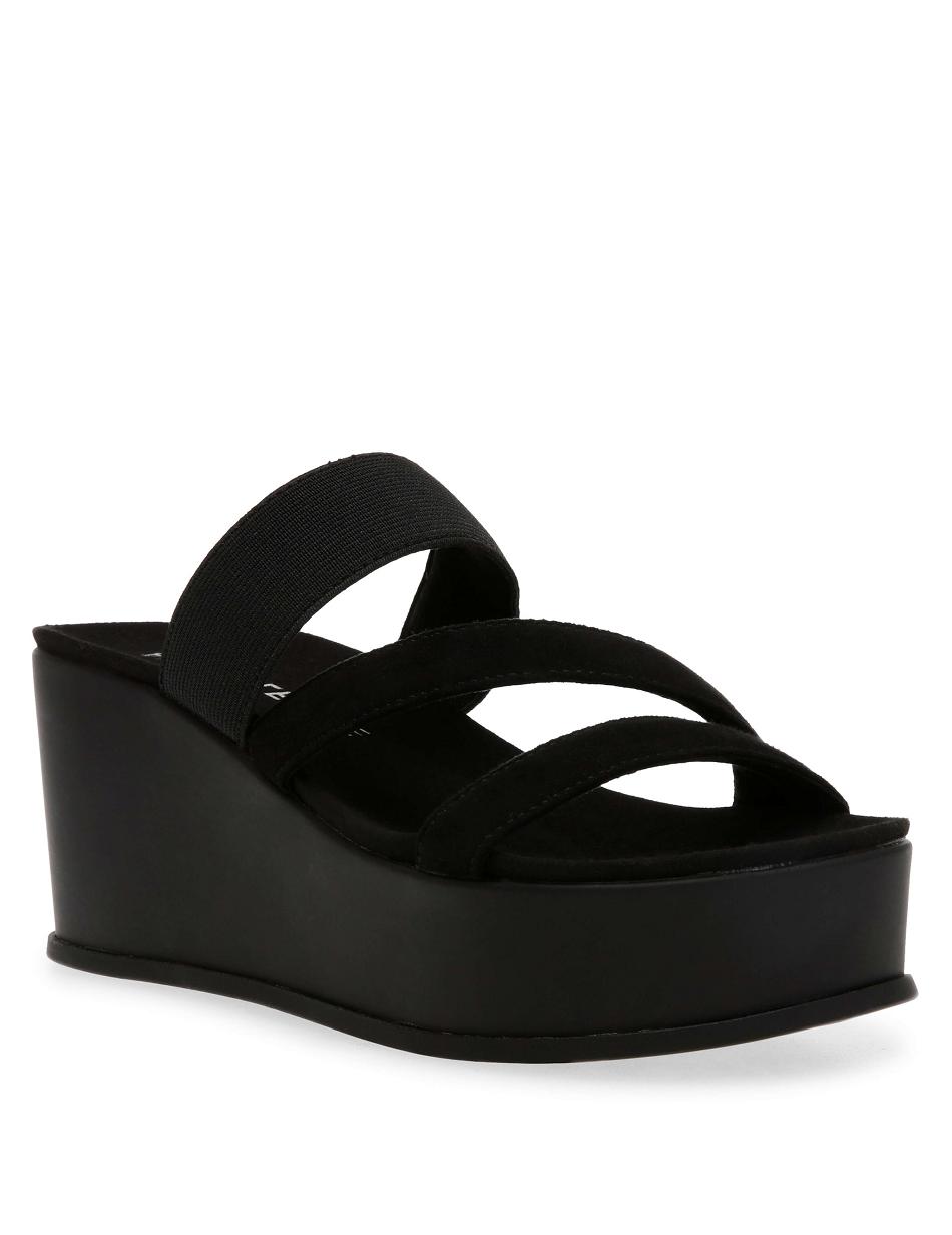 Anne Klein Velma Flatform Sandal Kilehæl Sko Sort | LDKSX65636